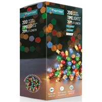 Premier 200 Multi-Coloured LED Battery Operated Christmas String Lights with Timer (LB112384M)
