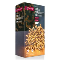 Premier 200 Vintage Gold Clear Cable LED Supabrights Christmas String Lights (LV071255VGC)