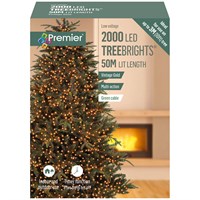 Premier 2000 Vintage Gold Multi Action LED Treebrights Christmas String Lights (LV162181VG)