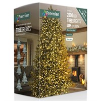 Premier 2000 Warm White Multi Action LED Treebrights Christmas String Lights (LV162181WWW)