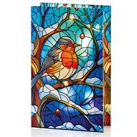 Premier 21cm Stained Glass Robin Light Up Christmas Decoration (LB251366)