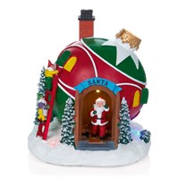 Premier 22cm Light Up Animated Christmas Bauble House with Santa (LB243658)