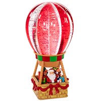 Premier 25.5cm Santa in Hot Air Balloon Light Up Christmas Water Spinner (LB261608)