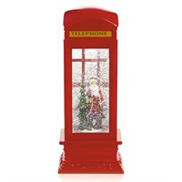 Premier 26.5cm Lit Telephone Water Box with Santa (LB171101) Christmas Lights