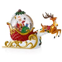 Premier 27cm Santa Sleigh Light Up Christmas Water Spinner with Reindeer (LB261605)