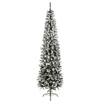Premier 2m (6.5ft) Flocked Spruce Pine Slim Skinny Artificial Christmas Tree (TR650SEF)