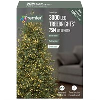 Premier 3000 Warm White Multi Action LED Treebrights Christmas String Lights (LV203072WW)