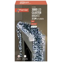 Premier 3000 White Multi Action LED Cluster Christmas String Lights (LV203073W)