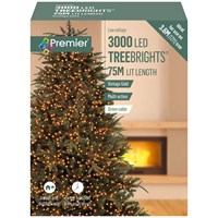 Premier 3000 Vintage Gold Multi Action LED Treebrights Christmas String Lights (LV203072VG)