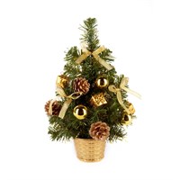 Premier 30cm (1ft) Gold Dressed Christmas Artificial Tree with Pinecones, Ribbons & Gifts Boxes (TRD139605)