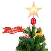 Premier 30cm Lit Animated Santa Sleigh Christmas Tree Topper (AC262327)