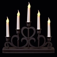 Premier 32cm Black Metal Vintage Heart Design Christmas Candlebridge (LB254165)