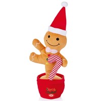 Premier 32cm Dancing Talkback Musical Gingerbread Christmas Novelty Toy (MB241684)
