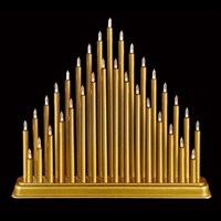 Premier 34cm 33 LED Gold Christmas Candlebridge (LV203022)
