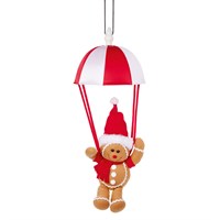 Premier 37cm Musical Kicking Leg Parachuting Christmas Gingerbread Man Decoration (PL162305)