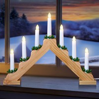 Premier 39cm Pine Light Up Christmas Candle Bridge with 7 LED Bulbs (LI96025)