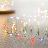 Premier 40 Multi Coloured LED Battery Operated Ultrabrights Christmas Wire Lights (LB201359M)