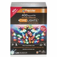 Premier 400 Multi-Colour LED Multi Action Battery Operated Christmas String Lights (LB131955M)