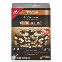 Premier 400 Warm White LED Multi Action Battery Operated Christmas String Lights (LB131955WW)