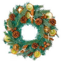 Premier 40cm Citrus & Cinnamon Artificial Christmas Wreath with Acorns & Cones (DF247179)