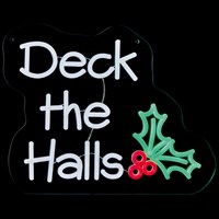 Premier 40cm Deck The Halls Light Up Hanging Christmas Neon Sign (LV251632)