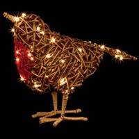 Premier 40cm Rattan Robin Christmas Decoration with 50 Warm White LEDs (LB251700)