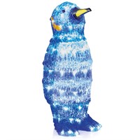 Premier 43cm Light Up Acrylic Blue Penguin Decoration 80 White LED (LV263131)