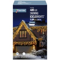 Premier 480 (11.8m) Vintage Gold LED Snowing Icicles Supabright Christmas String Lights (LV162184VG)