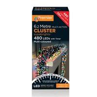 Premier 480 Multi Colour Multi Action LED Cluster Christmas String Lights (LV162174M)