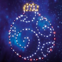 Premier 49cm Twinkling FlexiBrights Light Up Bauble Decoration 150 Red & White LEDs (LV262380RWW)