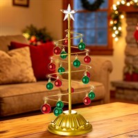 Premier 50cm Gold Metal Light Up Christmas Tree Decoration with Baubles (LB261332G)