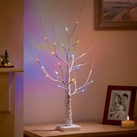Premier 60cm Birch Christmas Twig Tree with 24 Multi Colour LEDs (LB261130M)