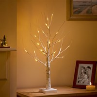Premier 60cm Birch Christmas Twig Tree with 24 Warm White LEDs (LB261130WW)