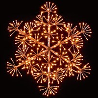 Premier 60cm Rose Gold Starburst Snowflake LED Light Up Decoration (LV183193RGD)