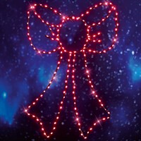 Premier 63cm Twinkling FlexiBrights Light Up Bow Decoration 160 Red LEDs (LV262385)