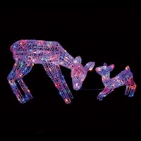 Premier 70 & 38cm Soft Acrylic Light Up Christmas Deers 230 Multi Colour LEDs (LV201106MMA)
