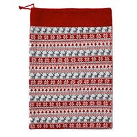 Premier 70x50cm Knitted Scandinavian Christmas Gift Sack - Red (PL185470)