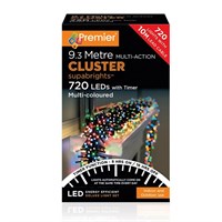 Premier 720 Multi Colour Multi Action LED Cluster Christmas String Lights (LV162175M)