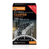 Premier 720 White Multi Action LED Cluster Christmas String Lights (LV162175W)