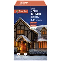 Premier 720 Vintage Gold Multi Action LED Cluster Christmas String Lights (LV162175VG)