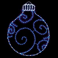 Premier 78cm Twinklng Flexibright Light Up Christmas Blue Bauble for Walls (LV243120BW)
