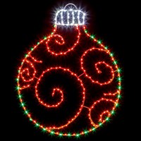 Premier 78cm Twinklng Flexibright Light Up Christmas Red Bauble for Walls (LV243120RGR)