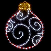 Premier 78cm Twinklng Flexibright Light Up Christmas White Bauble for Walls (LV243120RWW)