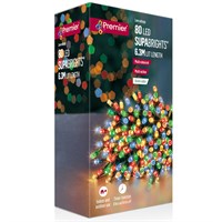Premier 80 LED Multi Action SupaBrights Multi Colour Christmas String Lights (LV178500M)