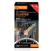 Premier 960 Multi Colour Multi Action LED Cluster Christmas String Lights (LV162176M)