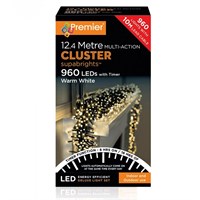Premier 960 Warm White Multi Action LED Cluster Christmas String Lights (LV162176WW)