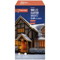 Premier 960 Vintage Gold Multi Action LED Cluster Christmas String Lights (LV162176VG)