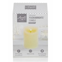 Premier Cream Flickerbright Texture Candle With Timer - 13 x  9cm (LB192180) Christmas Light
