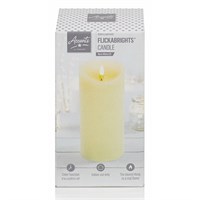 Premier Cream Flickerbright Texture Candle With Timer - 18 x 9cm (LB192181) Christmas Light