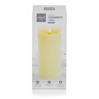 Premier Cream Flickerbright Texture Candle With Timer - 23 x 9cm (LB192182) Christmas Light